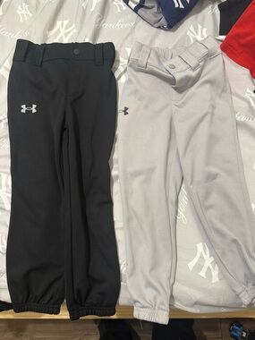 Under Armour Kids Black and Light Gray Baseball Pants